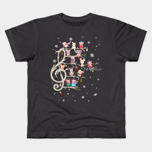 Pig Music Note Design. Kids T-Shirt